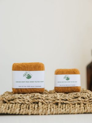 Cocoa Goat Milk Honey Felted Soap