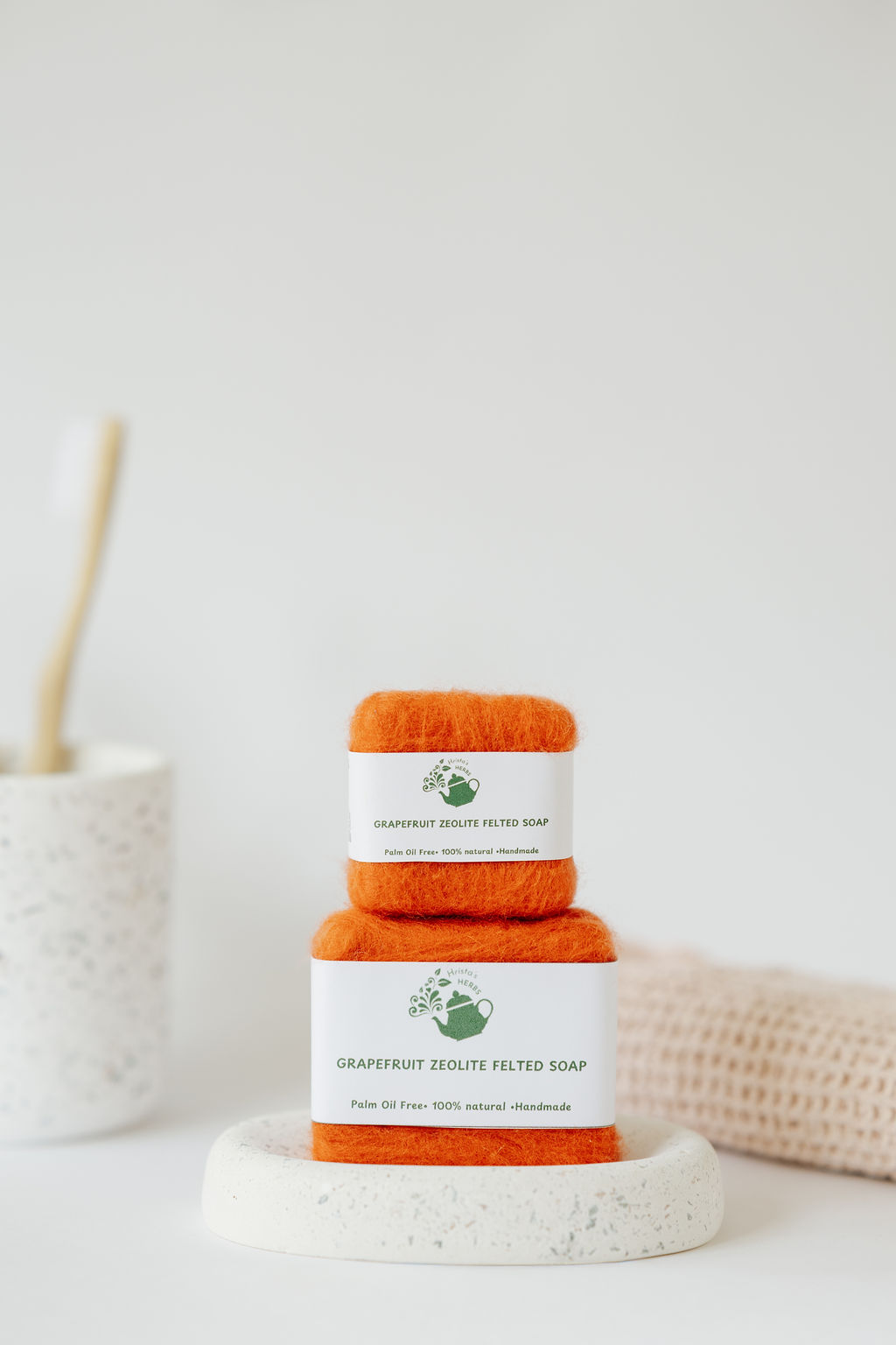 Grapefruit Zeolite Felted Soap