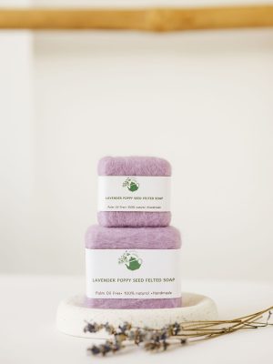 Lavender Poppy Seed Felted Soap