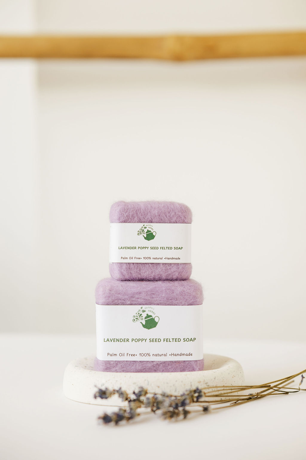 Lavender Poppy Seed Felted Soap